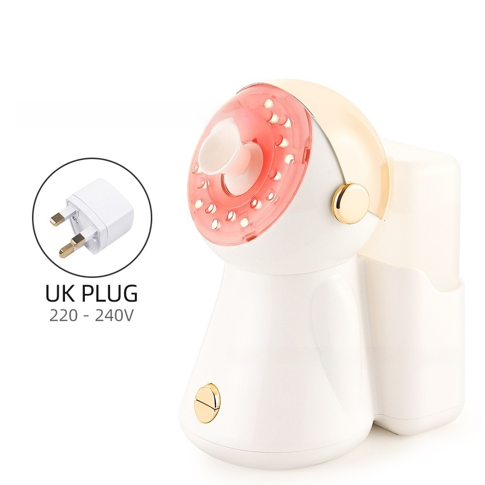 Zenvia Beauty Nano Facial Steamer device emitting steam for facial skincare, compact design with control buttons visible.