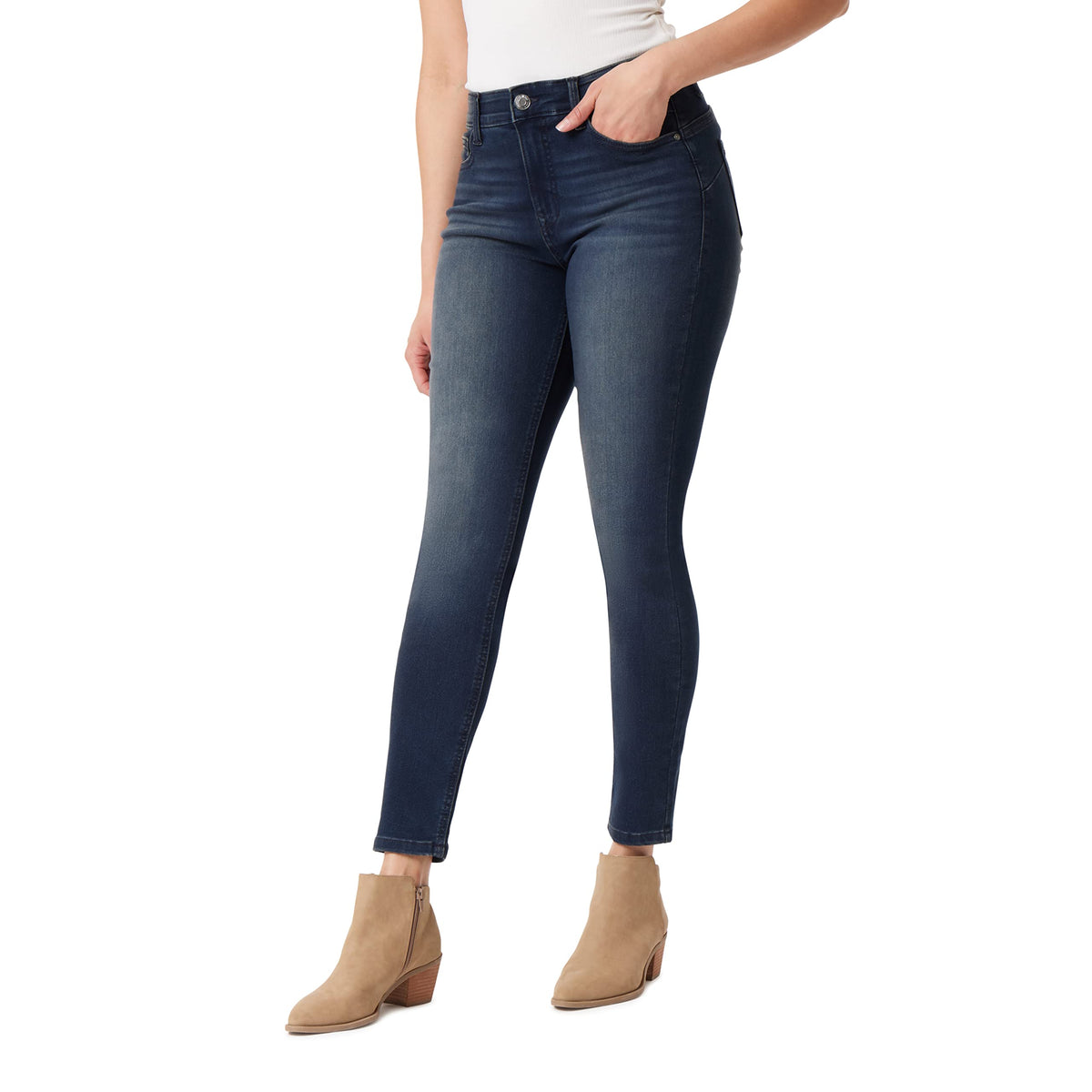 Angels Forever Young Womens 360 Sculpt Skinny Mid-Rise Jeans Amaryllis 12 — product view 1