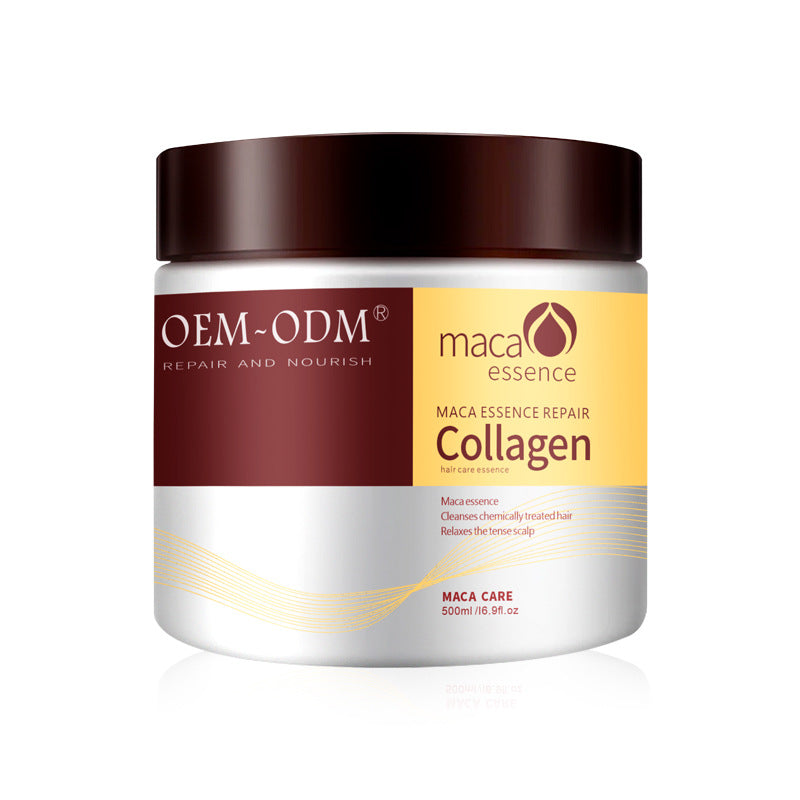 Zenvia Beauty Collagen Hair Repair Mask jar with creamy white formula and golden accents, designed to restore damaged hair.