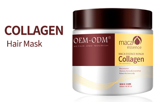 Zenvia Beauty collagen hair repair mask in a jar, showing creamy, nourishing hair treatment with collagen for damaged hair.