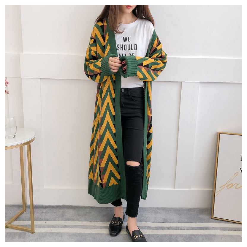 Women's Geometric Knit Cardigan – product view 1