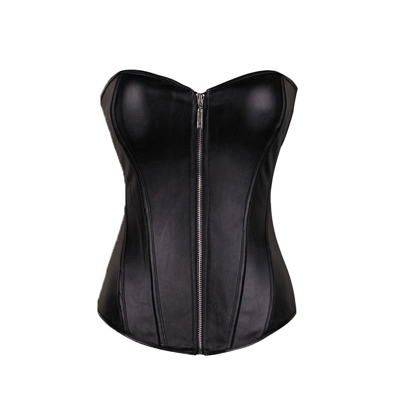 Leather Zipper Corset Shapewear For Women product image