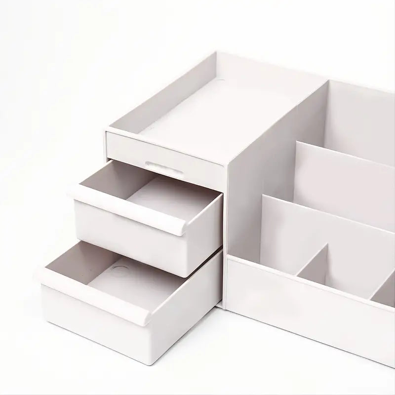 Zenvia Beauty multifunctional drawer storage box with multiple compartments for organizing cosmetics and beauty tools.