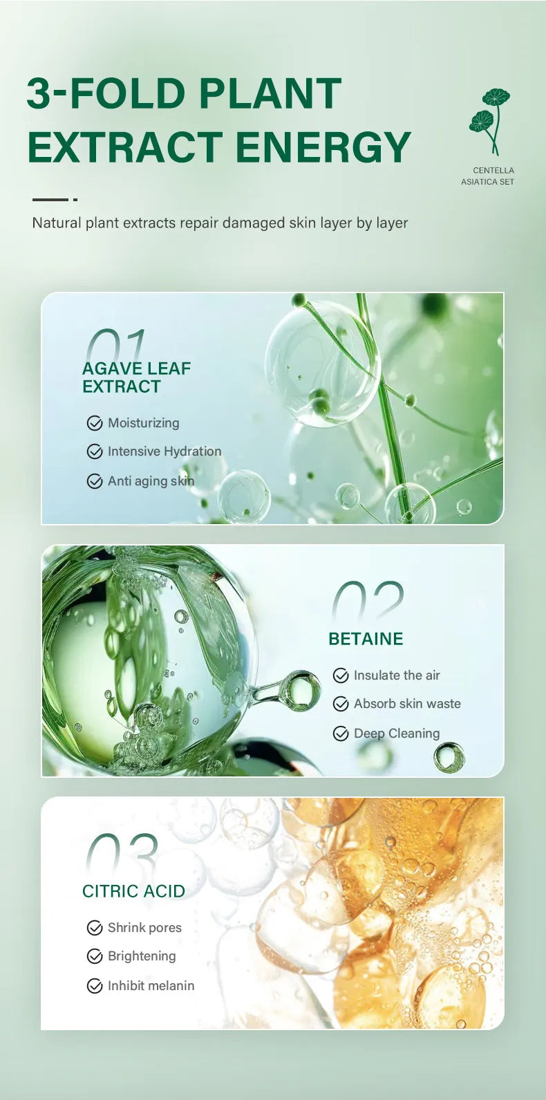 Zenvia Beauty Centella Skin Repair Kit with soothing creams and serums for calming and nourishing irritated skin.