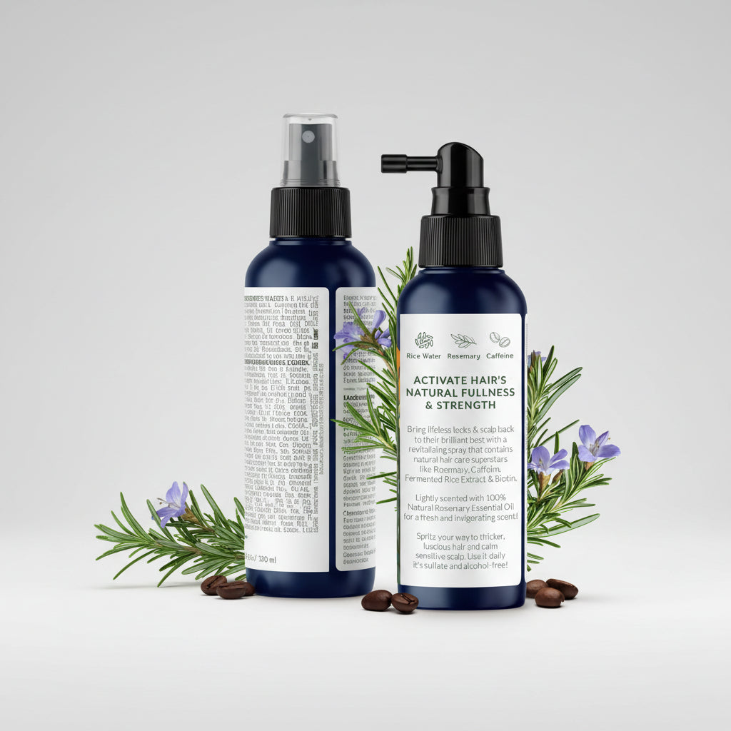Zenvia Beauty Tree To Tub Rosemary Water Spray for hair growth, featuring a spray bottle with rosemary-infused hair treatment.
