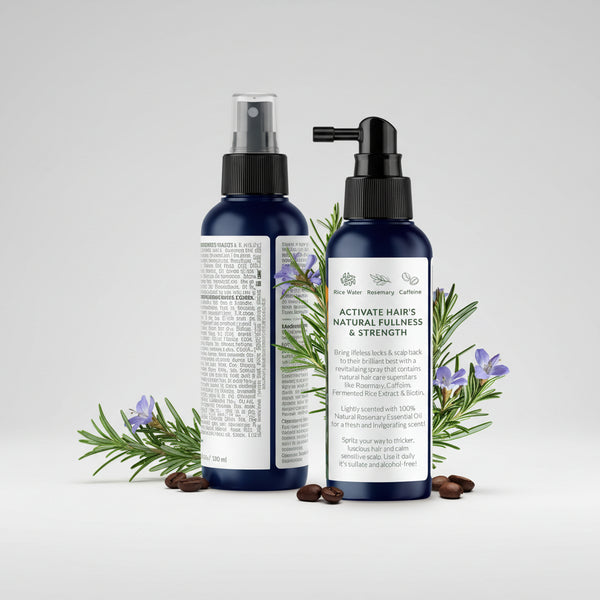 Tree to Tub Rosemary Water Spray for hair with packaging on a white background