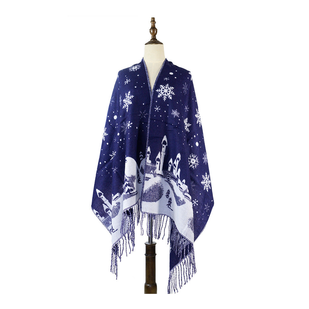 Women's Snowflake Jacquard Winter Scarf – product view 5