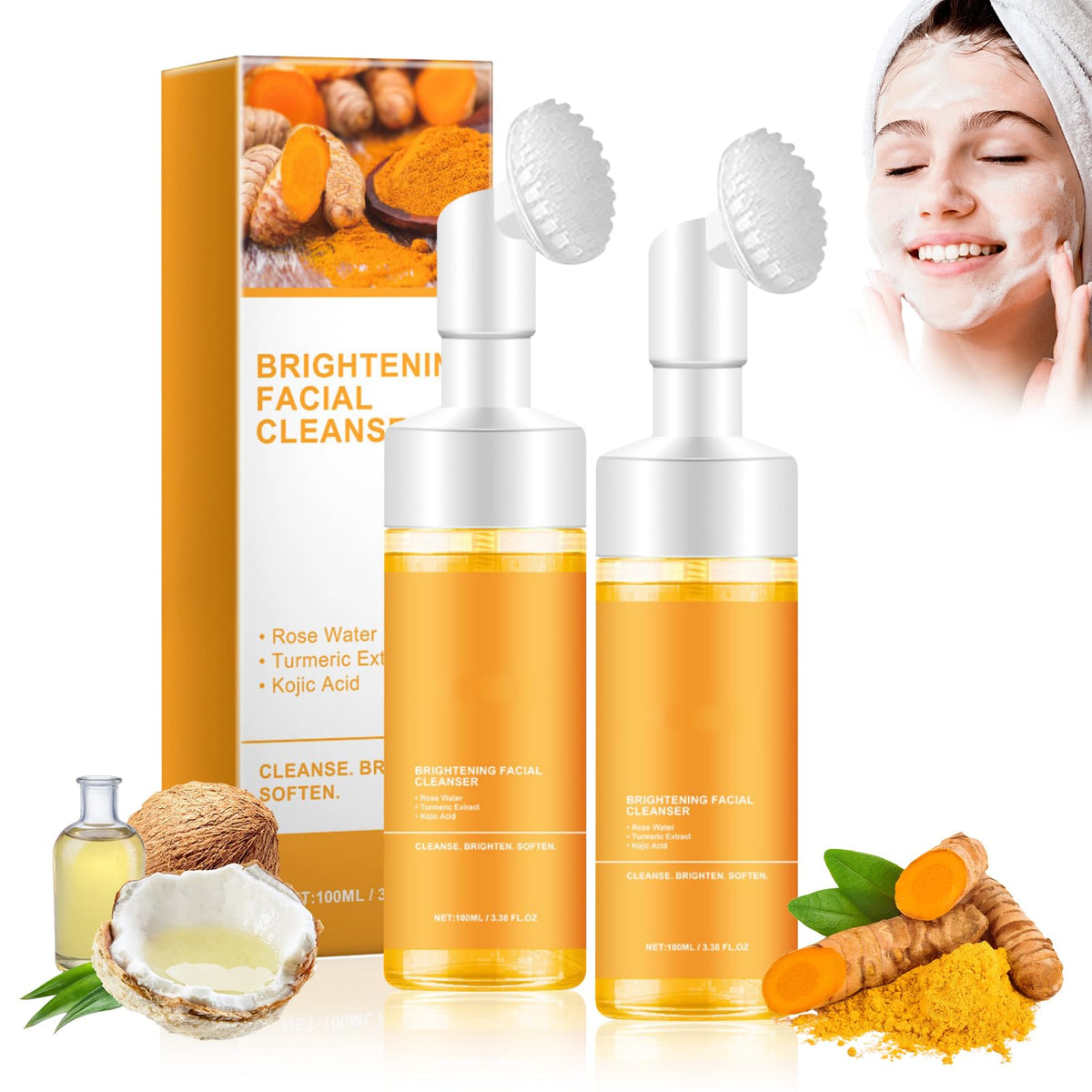 Silvercell Turmeric Facial Cleanser Turmeric Face Wash Glow Wash Facial Cleanser Easy to Use Foaming — product view 1