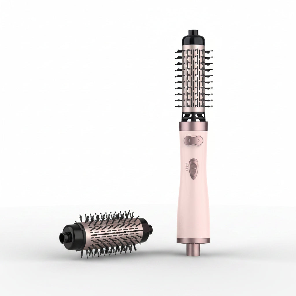 Zenvia Beauty ANWA Rotating Hair Styler with ceramic barrel and ergonomic handle, ready for styling and curling hair.
