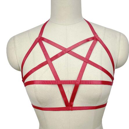 Black five-point star lingerie set by Zenvia Beauty featuring a bra and matching panties with star detail.