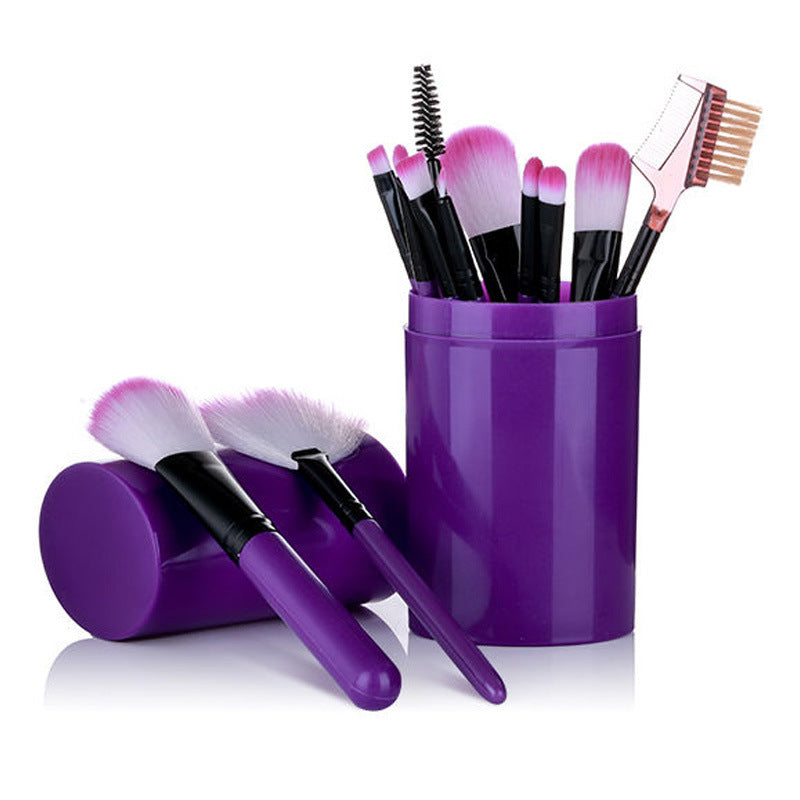 12-piece Zenvia Beauty makeup brush set with various brushes for foundation, eyeshadow, blush, and contour application.