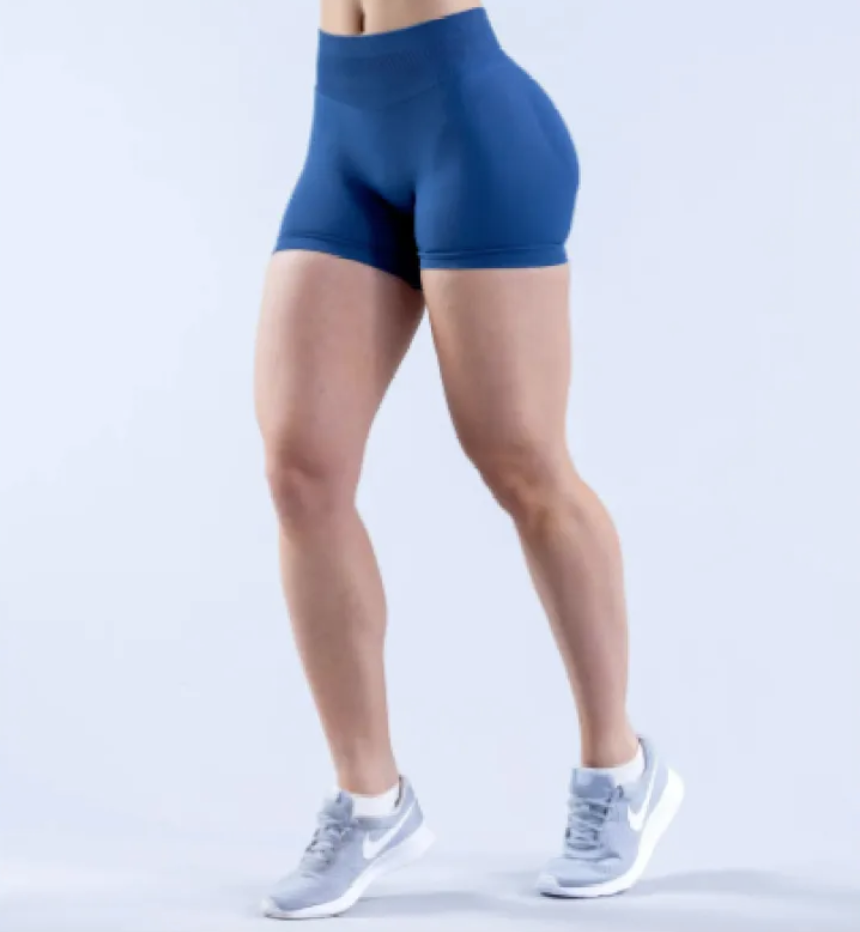 Zenvia Beauty seamless fitness yoga shorts in black, high-waisted with stretchy fabric for comfortable workout wear