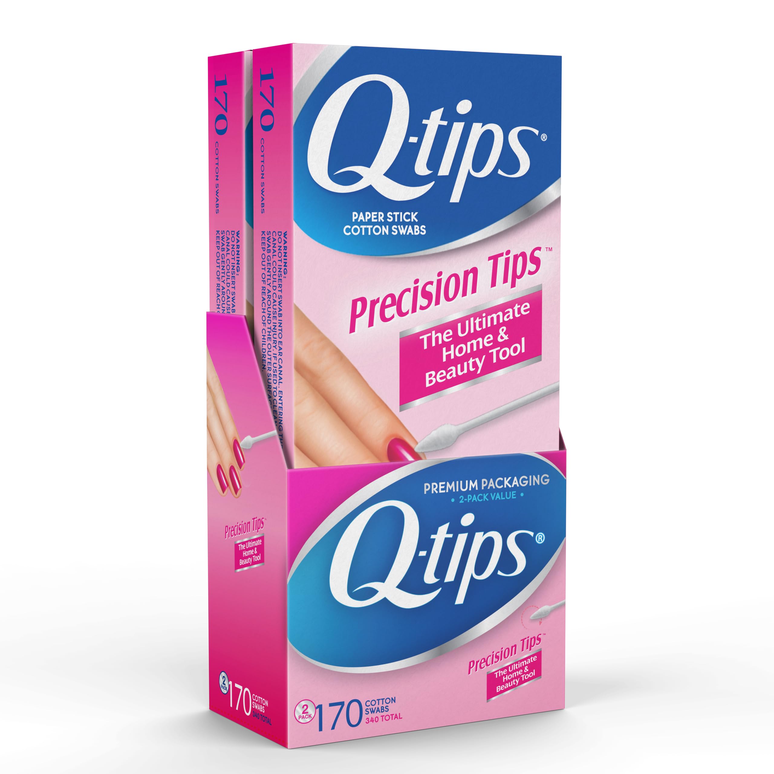 Zenvia Beauty Q-tips Precision Tips Swabs with small, pointed cotton tips for delicate cleaning or makeup application.